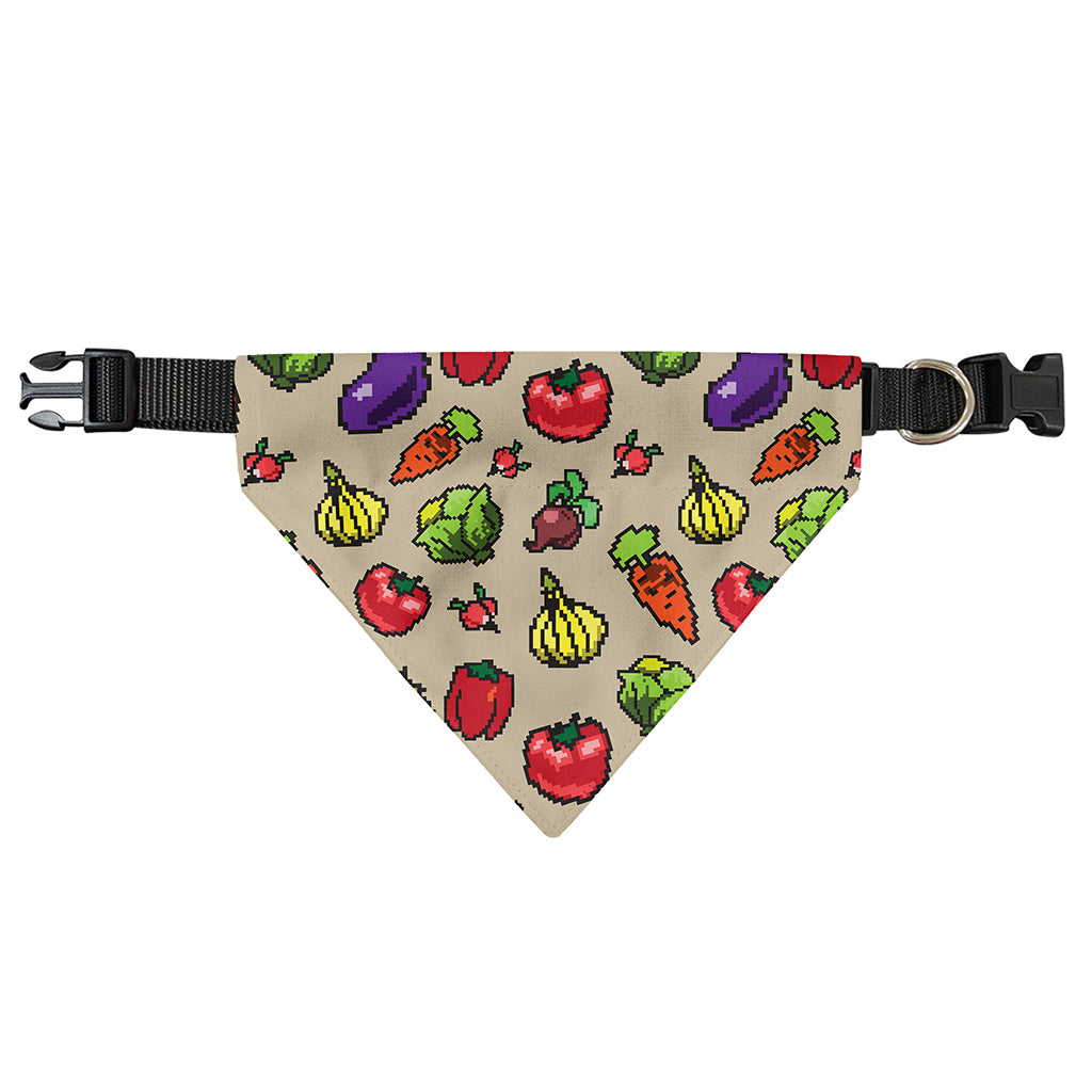 Pixel Vegetables Pattern Print Over The Collar Dog Bandana
