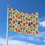 Pixel Vegetables Pattern Print Polyester Flag