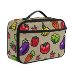 Pixel Vegetables Pattern Print Portable Lunch Bag