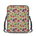 Pixel Vegetables Pattern Print Rectangular Crossbody Bag