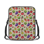 Pixel Vegetables Pattern Print Rectangular Crossbody Bag