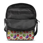 Pixel Vegetables Pattern Print Rectangular Crossbody Bag
