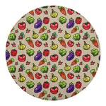 Pixel Vegetables Pattern Print Round Blanket