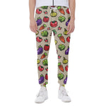 Pixel Vegetables Pattern Print Scuba Joggers