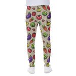 Pixel Vegetables Pattern Print Scuba Joggers
