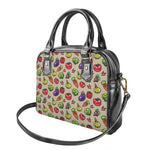Pixel Vegetables Pattern Print Shoulder Handbag