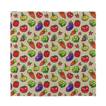 Pixel Vegetables Pattern Print Silk Bandana