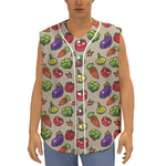 Pixel Vegetables Pattern Print Sleeveless Baseball Jersey