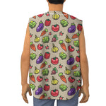 Pixel Vegetables Pattern Print Sleeveless Baseball Jersey