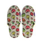 Pixel Vegetables Pattern Print Slippers