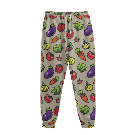 Pixel Vegetables Pattern Print Sweatpants