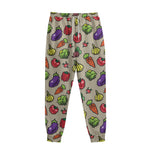 Pixel Vegetables Pattern Print Sweatpants