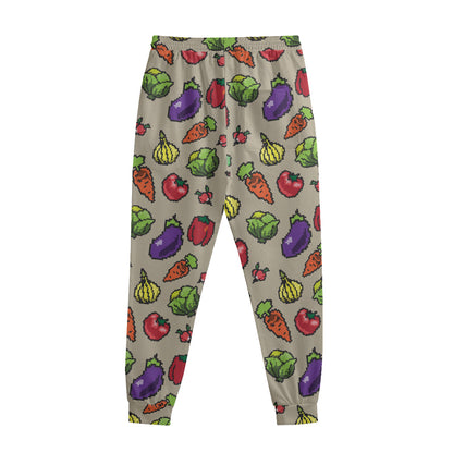 Pixel Vegetables Pattern Print Sweatpants