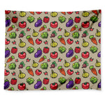 Pixel Vegetables Pattern Print Tapestry