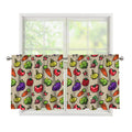Pixel Vegetables Pattern Print Tier Curtains