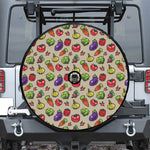 Pixel Vegetables Pattern Print Tire Cover With Camera Hole