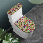 Pixel Vegetables Pattern Print Toilet Lid And Tank Cover Set