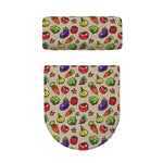 Pixel Vegetables Pattern Print Toilet Lid And Tank Cover Set