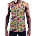 Pixel Vegetables Pattern Print Men's Workout Tank Top