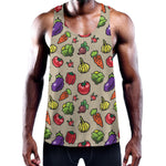 Pixel Vegetables Pattern Print Training Tank Top