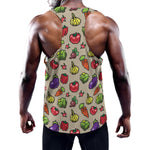 Pixel Vegetables Pattern Print Training Tank Top