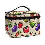 Pixel Vegetables Pattern Print Travel Makeup Bag