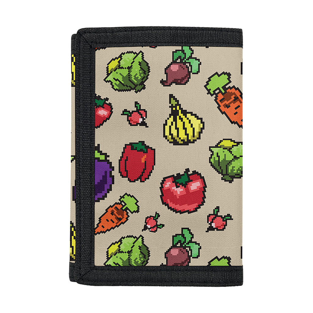 Pixel Vegetables Pattern Print Trifold Wallet
