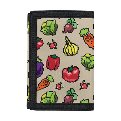 Pixel Vegetables Pattern Print Trifold Wallet