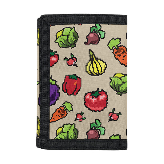 Pixel Vegetables Pattern Print Trifold Wallet