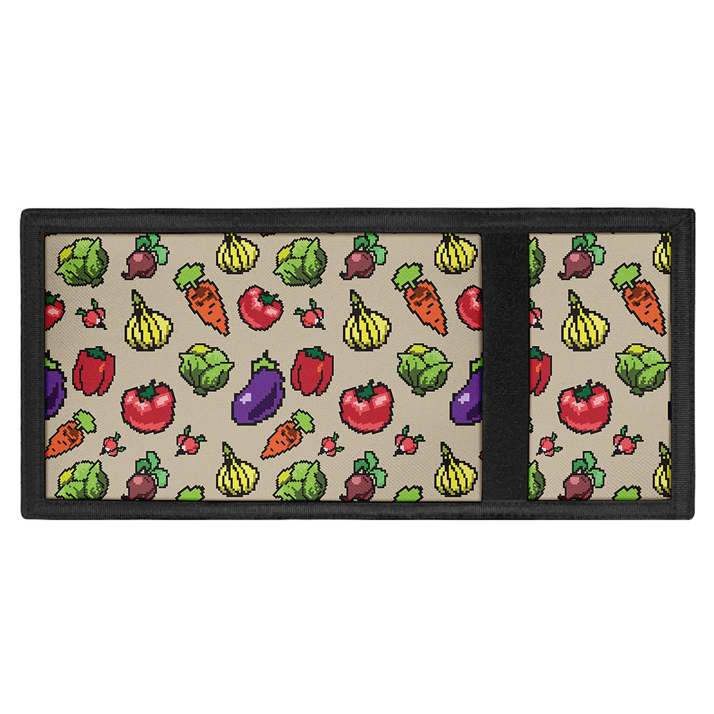 Pixel Vegetables Pattern Print Trifold Wallet