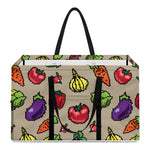 Pixel Vegetables Pattern Print Utility Tote Bag