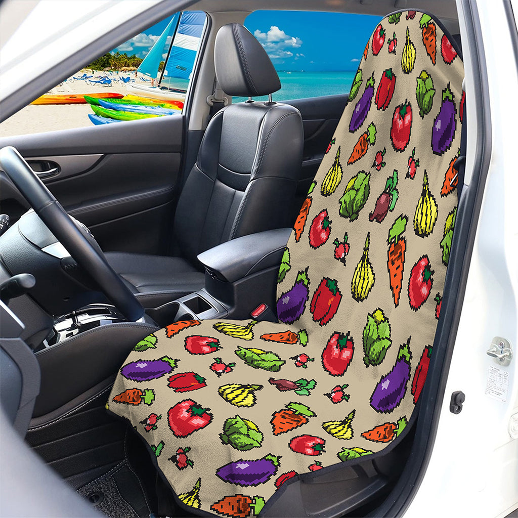 Pixel Vegetables Pattern Print Waterproof Car Seat Cover