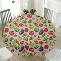 Pixel Vegetables Pattern Print Waterproof Round Tablecloth