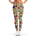 Pixel Vegetables Pattern Print Women's Leggings