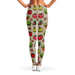 Pixel Vegetables Pattern Print Women's Leggings