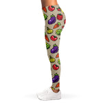 Pixel Vegetables Pattern Print Women's Leggings