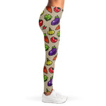 Pixel Vegetables Pattern Print Women's Leggings