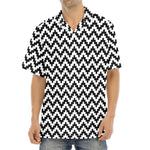 Pixel Zigzag Pattern Print Aloha Shirt