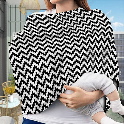 Pixel Zigzag Pattern Print Baby Seat Cover