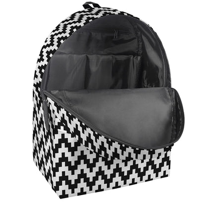 Pixel Zigzag Pattern Print Backpack