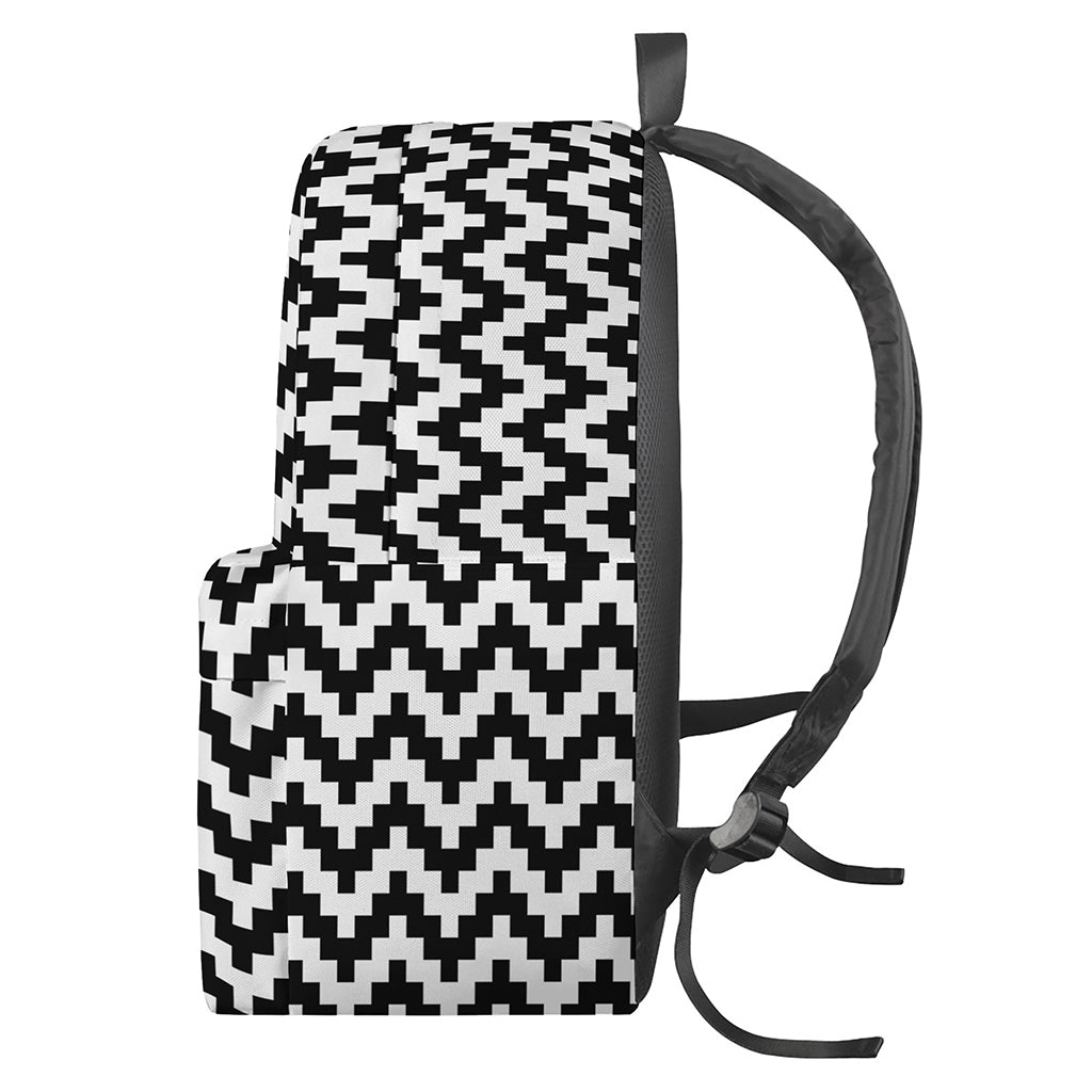 Pixel Zigzag Pattern Print Backpack