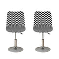 Pixel Zigzag Pattern Print Bar Stool Covers