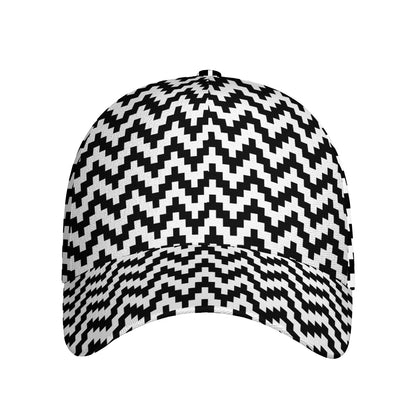 Pixel Zigzag Pattern Print Baseball Cap