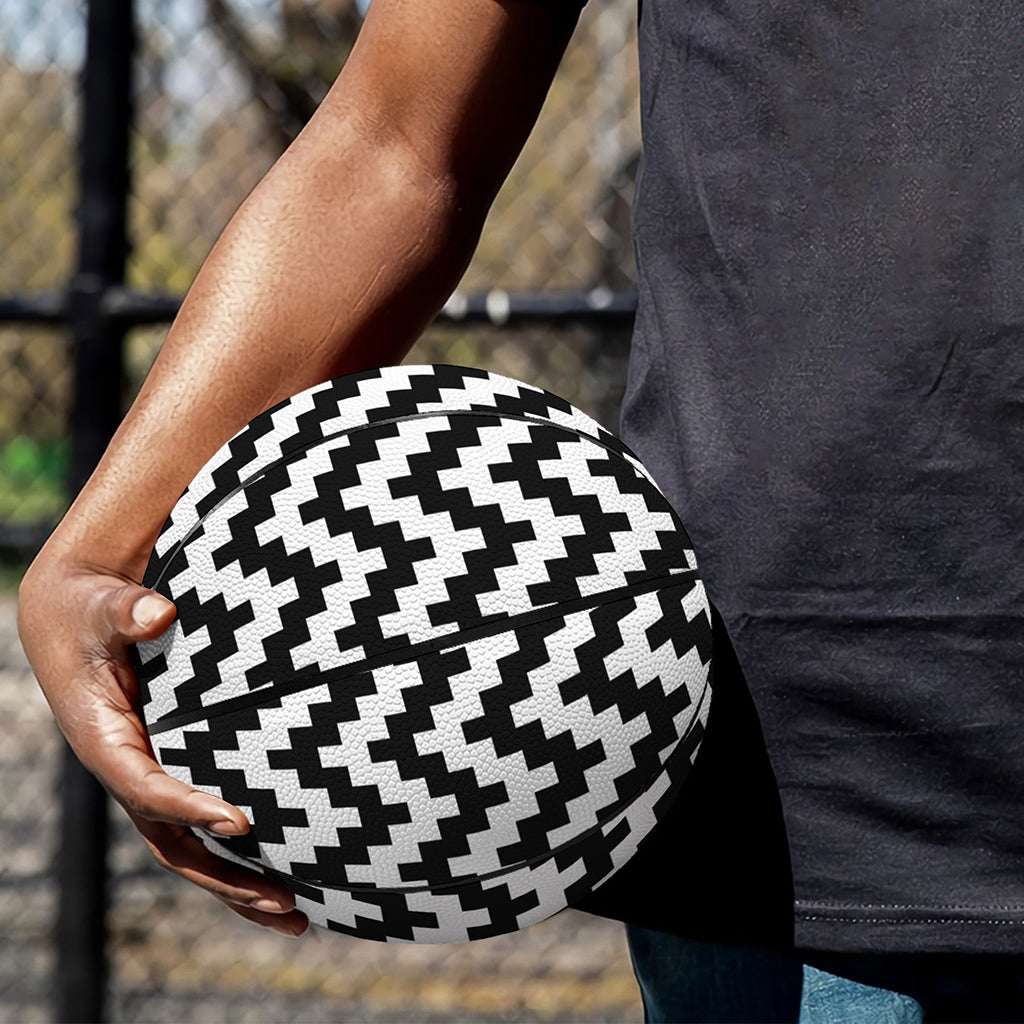 Pixel Zigzag Pattern Print Basketball