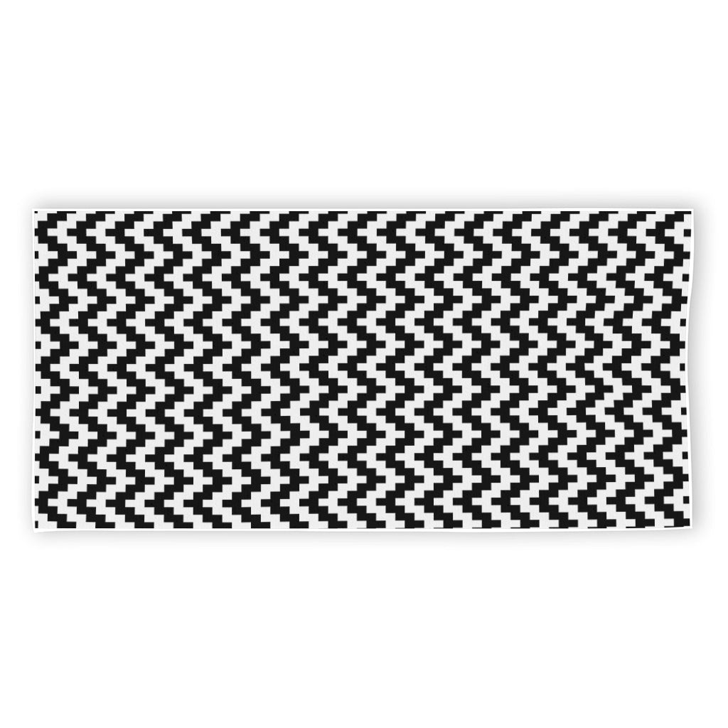 Pixel Zigzag Pattern Print Beach Towel