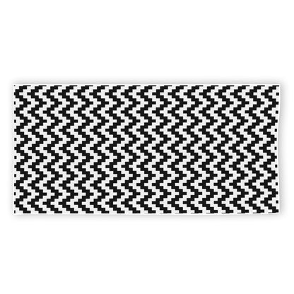 Pixel Zigzag Pattern Print Beach Towel