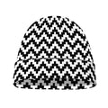 Pixel Zigzag Pattern Print Beanie