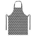Pixel Zigzag Pattern Print Bib Apron With Pocket