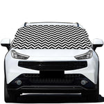 Pixel Zigzag Pattern Print Car Windshield Snow Cover