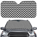 Pixel Zigzag Pattern Print Car Windshield Sun Shade